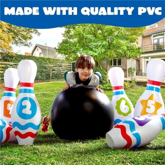 Giant Inflatable Bowling Set for Kids and Adults, Christmas Birthday Party Games - Picture 4 of 7